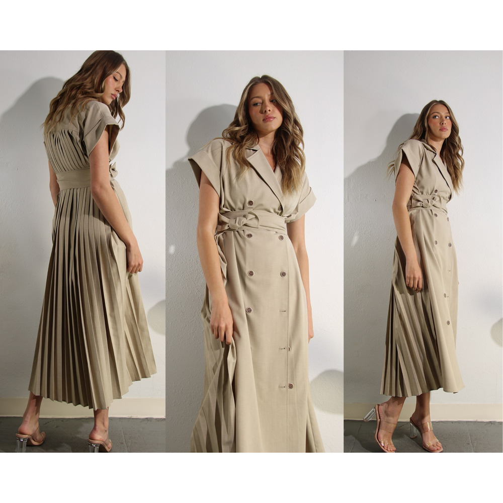 NWT Pleats Back Long Maxi Coat Jacket S
